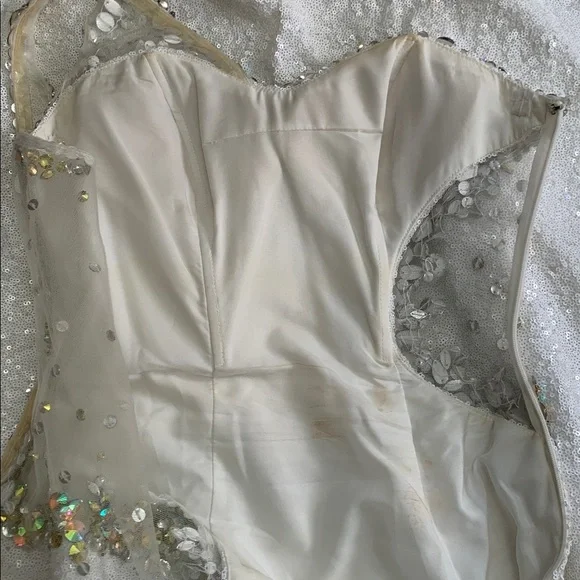 Clarisse White One Shoulder Sequin Dress Size 3/4 - Picture 15 of 17